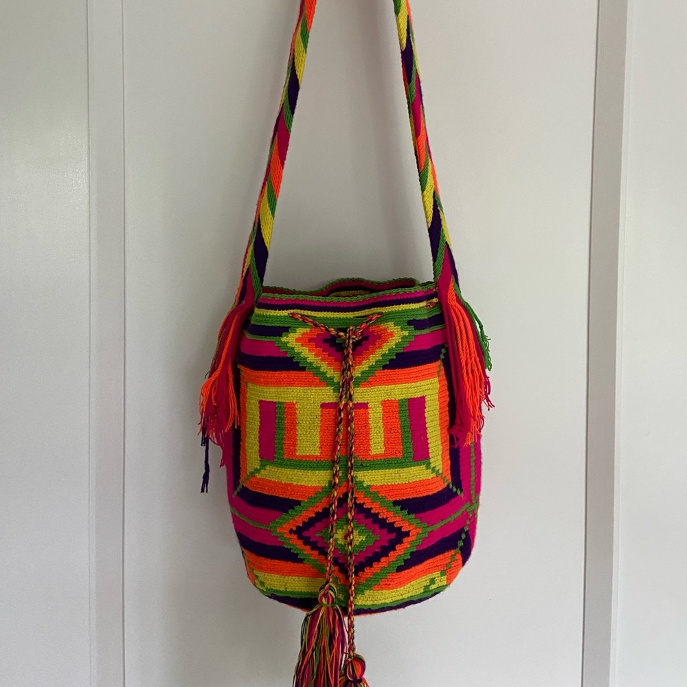 Handmade colorful shoulder bag